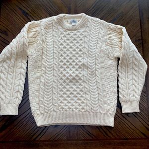 LL Bean Cable Irish Fisherman Crew Men’s Wool sweater